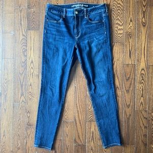 Blue Regular Length American Eagle Super Stretch x4 Skinny Jeans Size 12